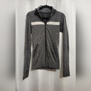 Oakley Athletic Slim Fit Track Jacket Stretch Sweater With Thumb Holes
